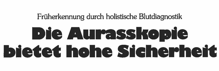 Früherkennung durch holistische Blutdiagnostik