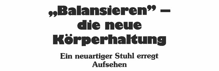 'Balansieren' – die neue Körperhaltung