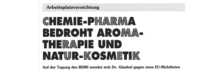 Chemie-Pharma bedroht Aromatherapie und Naturkosmetik