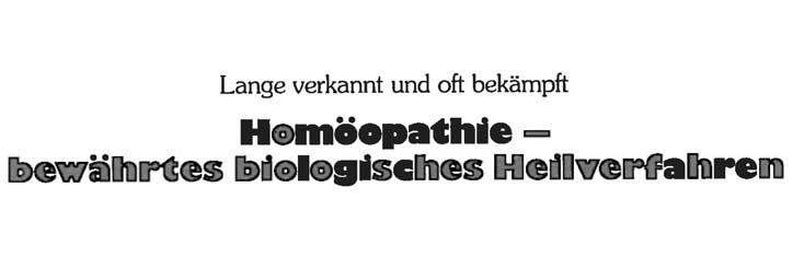 Homöopathie – bewährtes biologisches Heilverfahren