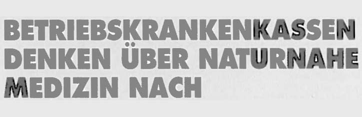 Betriebskrankenkassen denken über naturnahe Medizin nach