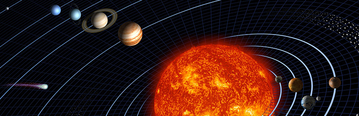Planeten zeichnen kosmische Mandalas