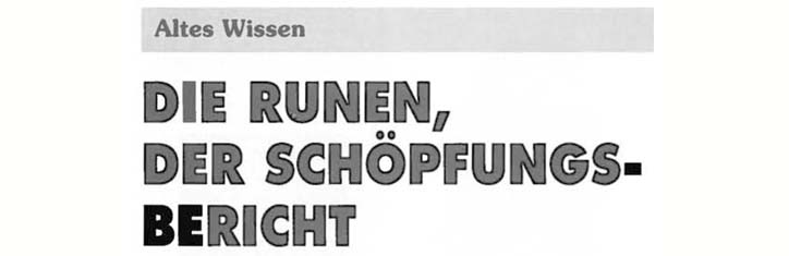Die Runen, der Schöpfungsbericht